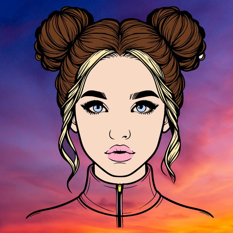 realistic woman that has space buns