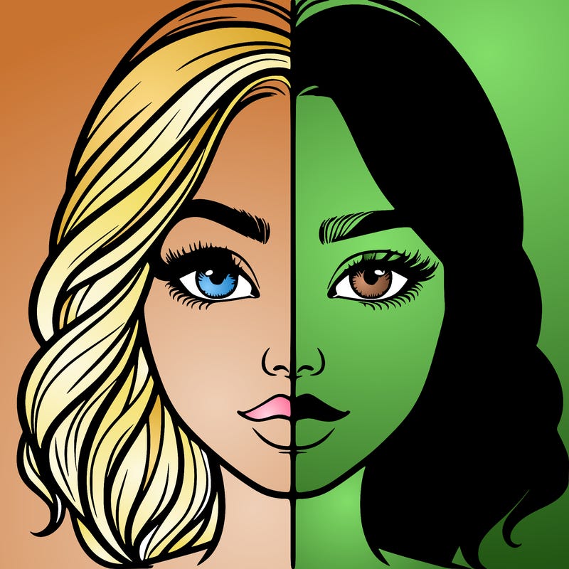 realistic girl split half