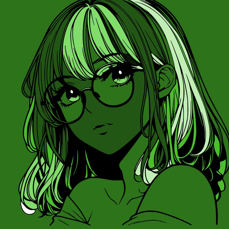 manga woman character with glasses and nice lips