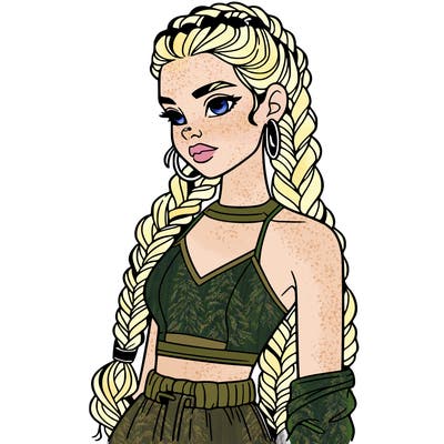 beautiful woman with braided hair crop top