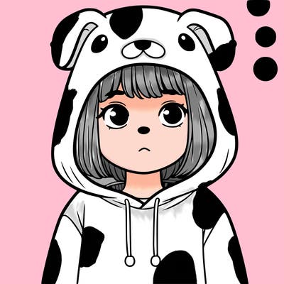 girl in a dog hoodie