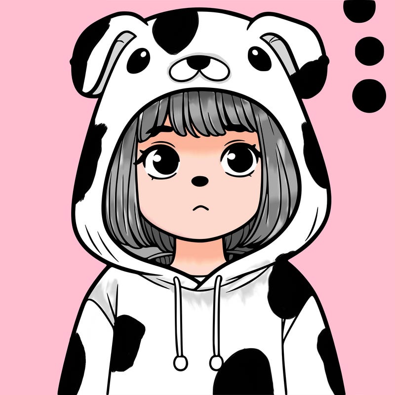 girl in a dog hoodie