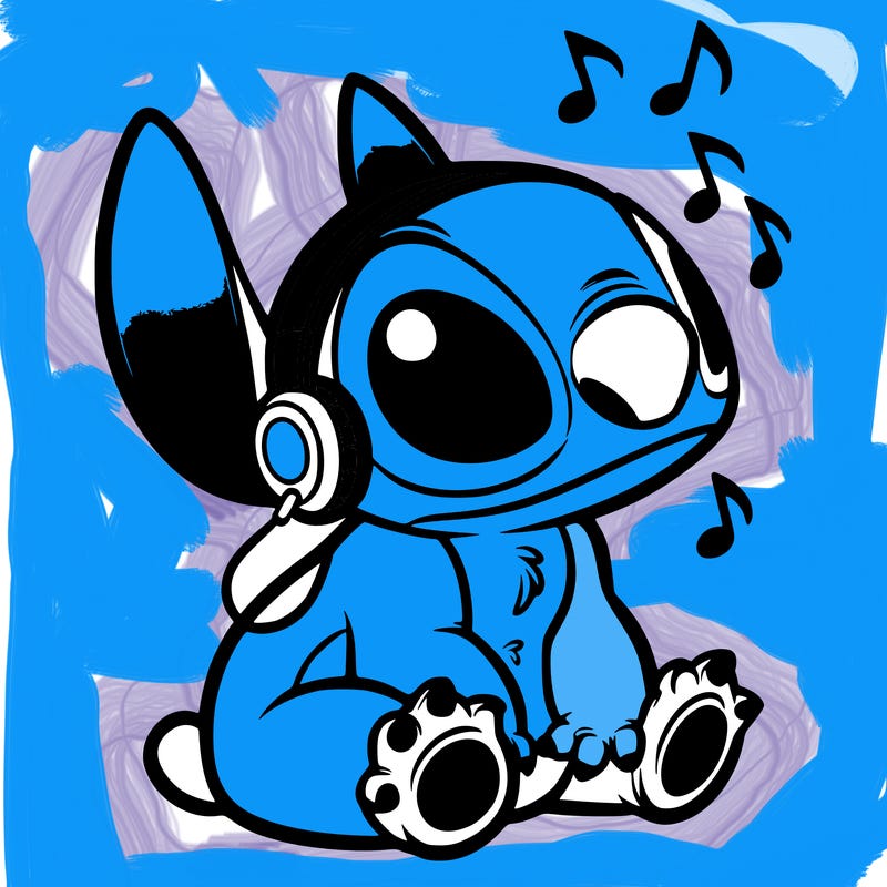 stitch listening to music