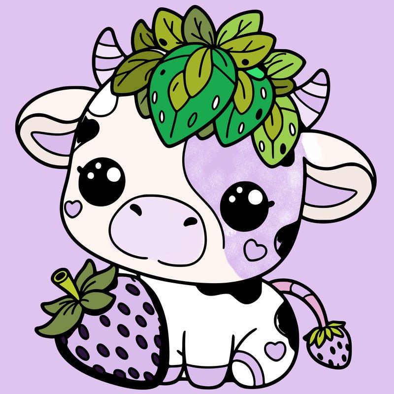 cute strawberry cow