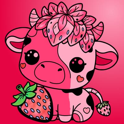 cute strawberry cow