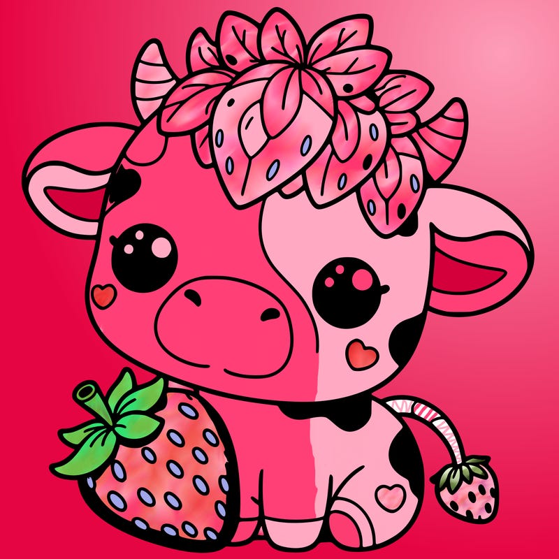 cute strawberry cow