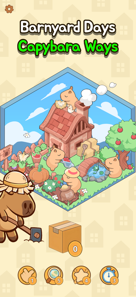 Capybara Sticker: 3D Style - A vibrant barnyard scene from Capybara Sticker 3D showing cute characters in a farm setting