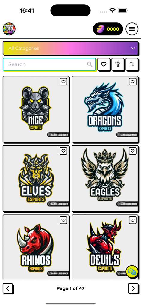 A gallery of professional mascot logo templates for esports teams and streamers including dragons eagles and devils