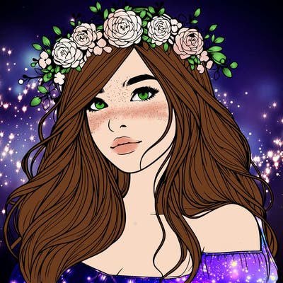 realistic girl with flower crown