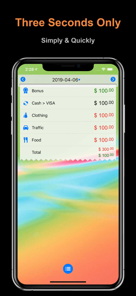 DayCost - Personal Finance - DayCost app interface showing a list of expenses and categories with a minimalist design