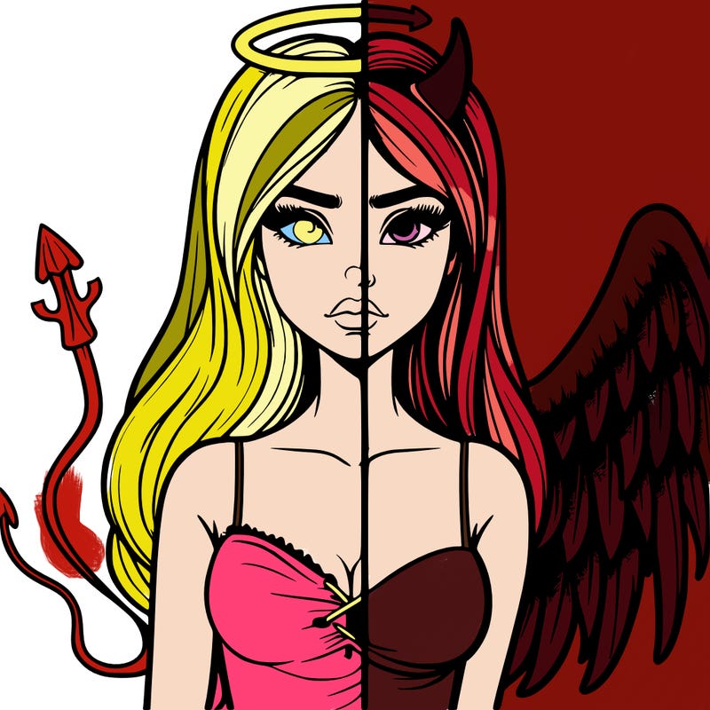 devil vs angel realistic girl
