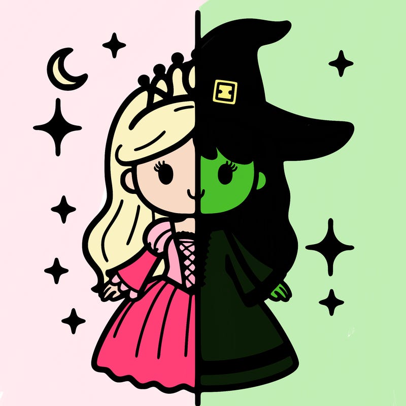 split princess and witch