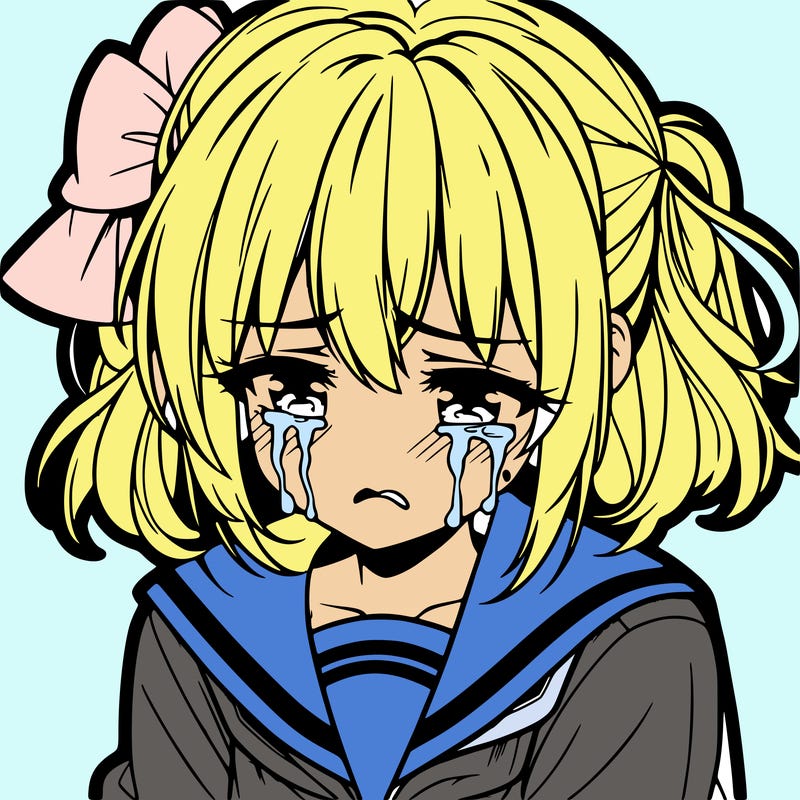 anime girl crying