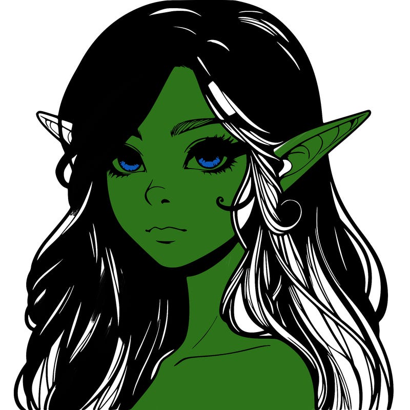 elf girl realistic dark fantasy
