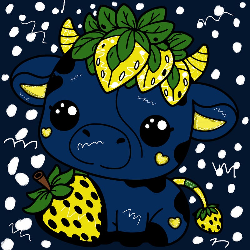 cute strawberry cow