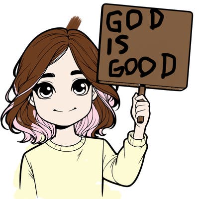 realistic girl holding up a sign