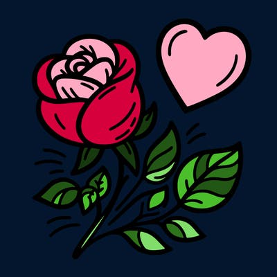 rose and heart