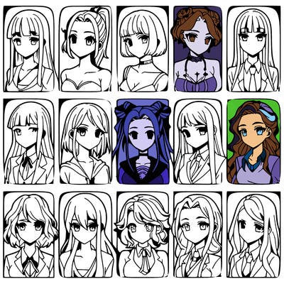 girls that look diffrent anime