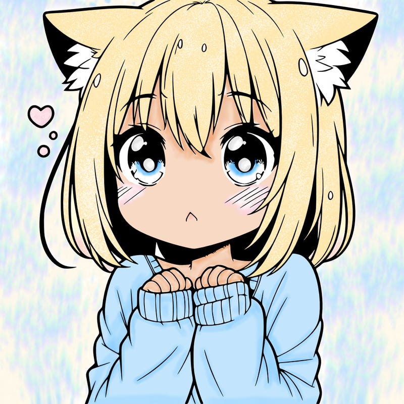 shy anime catgirl