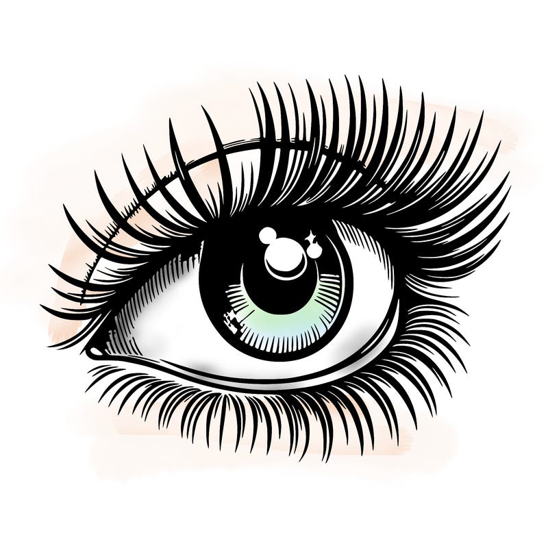 realistic eye long eylashes