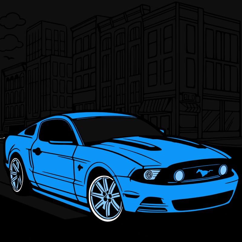 mustang on a street