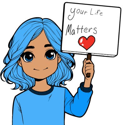 realistic girl holding up a sign