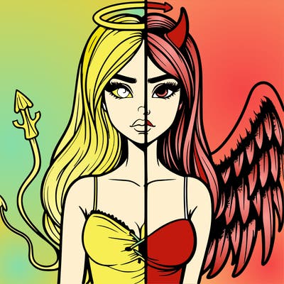 devil vs angel realistic girl