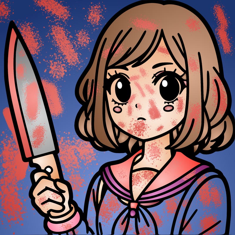 girl with a knife