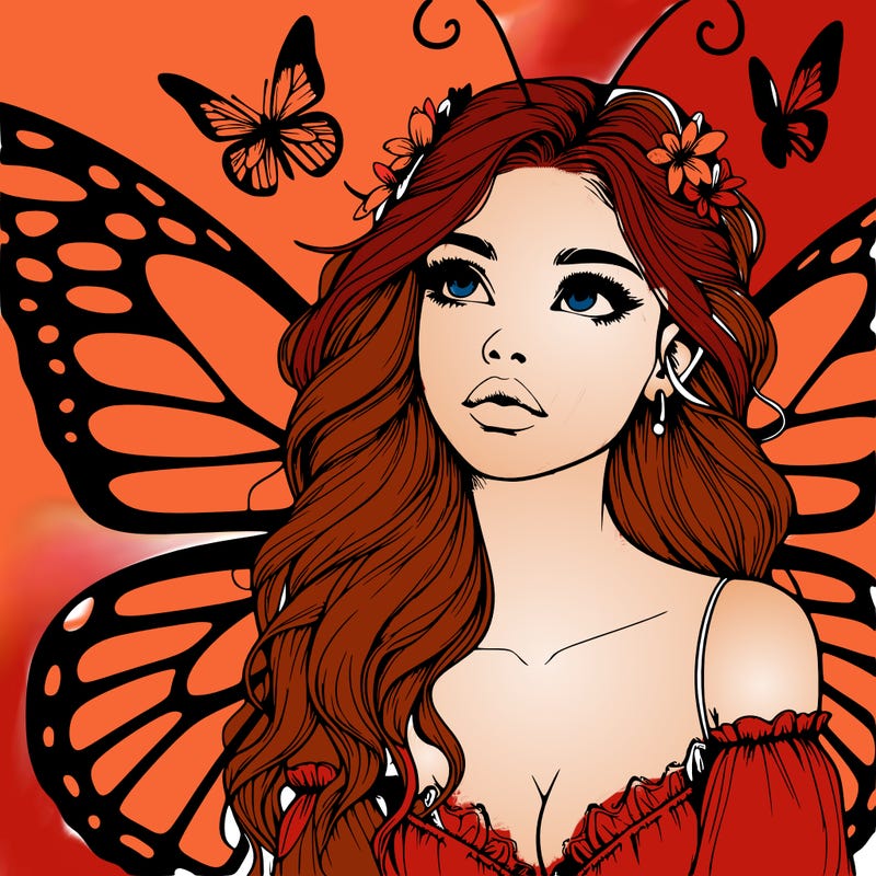 butterfly fairy realistic girl