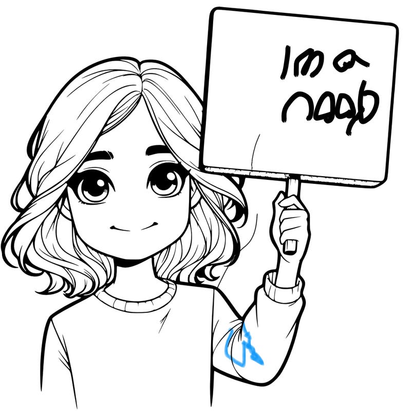 realistic girl holding up a sign