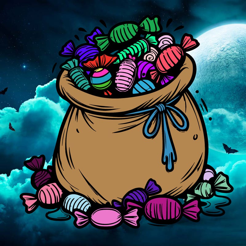 over flowing candy bag