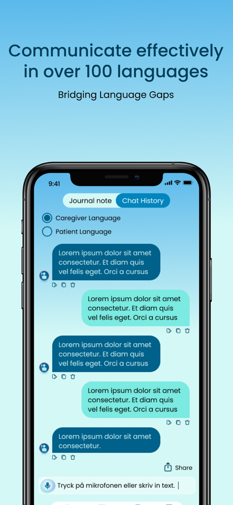 Interface de l'application Helen Assistant pour la communication médicale multilingue entre les soignants et les patients