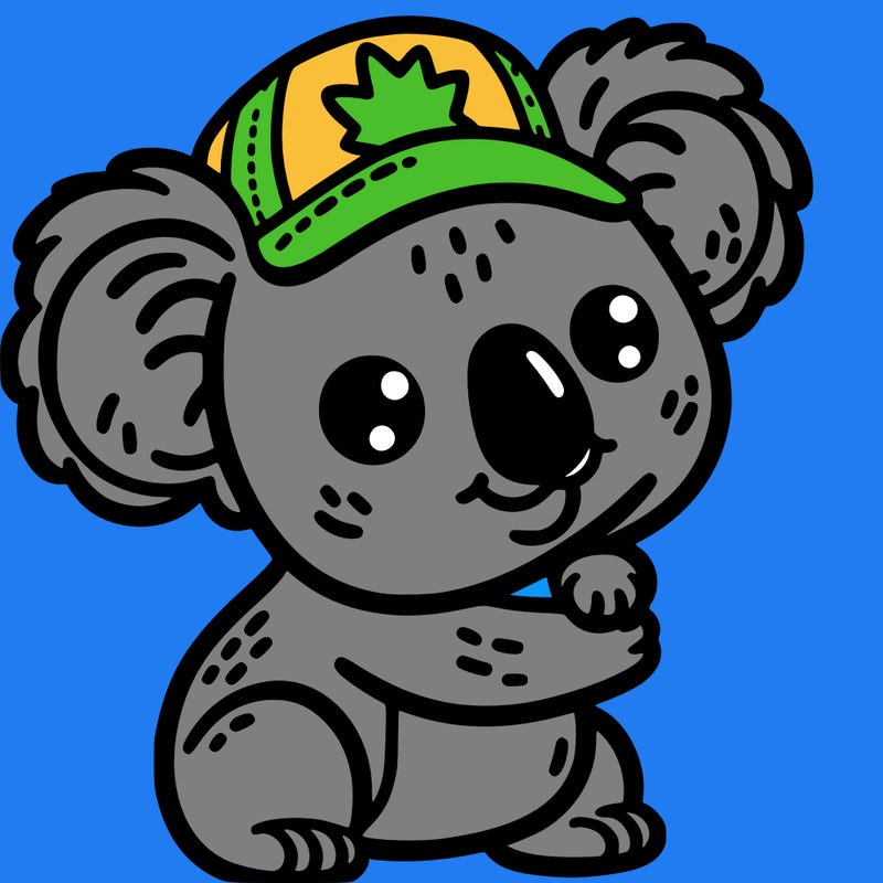 a koala with the australian cap