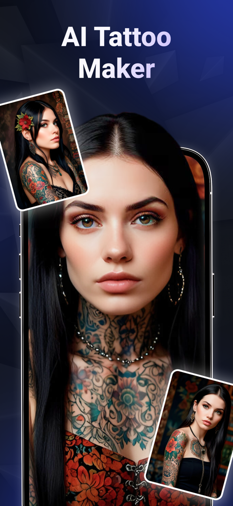 Deviant Art - Monet AI - Una mujer con tatuajes florales artísticos generados por la aplicación AI Tattoo Maker