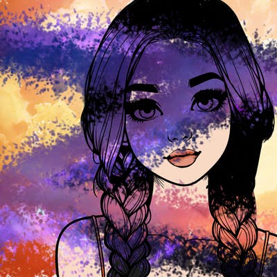 realistic girl with braids