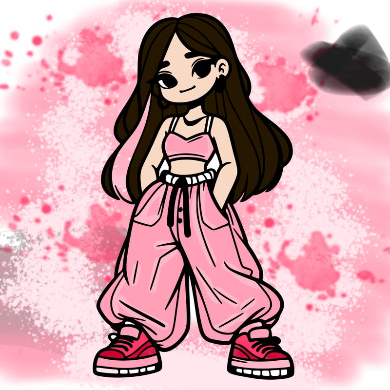 girl in crop top and baggy pants