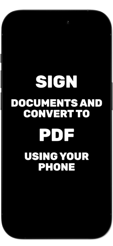 Scanner ProMax : PDF Converter - iPhone screen displaying text that reads sign documents and convert to PDF using your phone