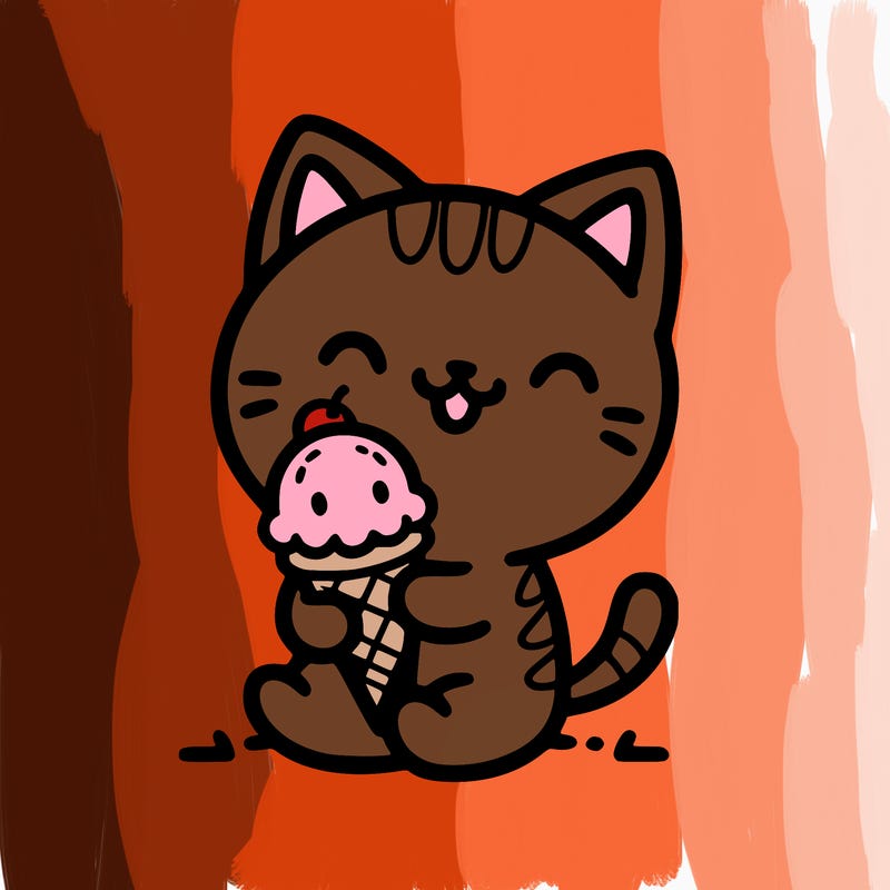 cat with ice-cream