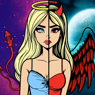 devil vs angel realistic girl