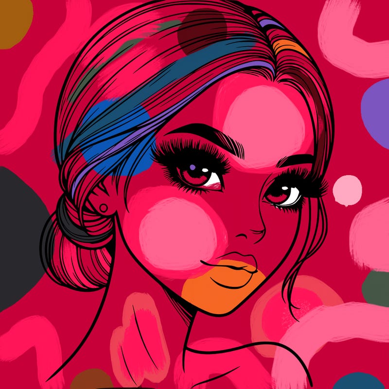 realistic girl with lashes