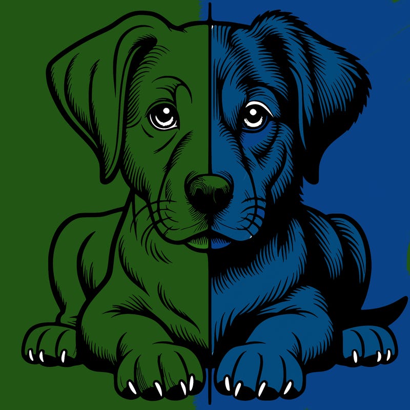 realistic dog split picture