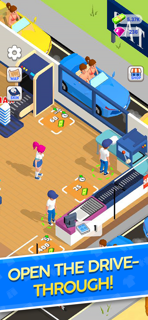 Beach Apparel - A drive-through clothing store feature in the Beach Apparel mobile game