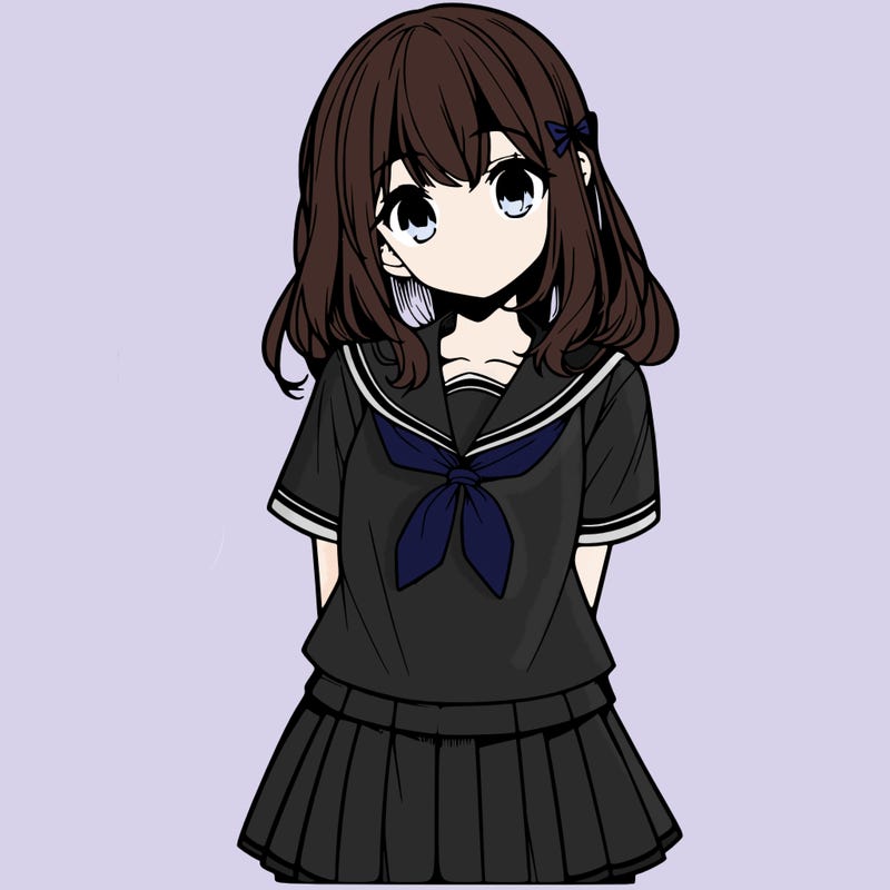 manga girl with school uniform