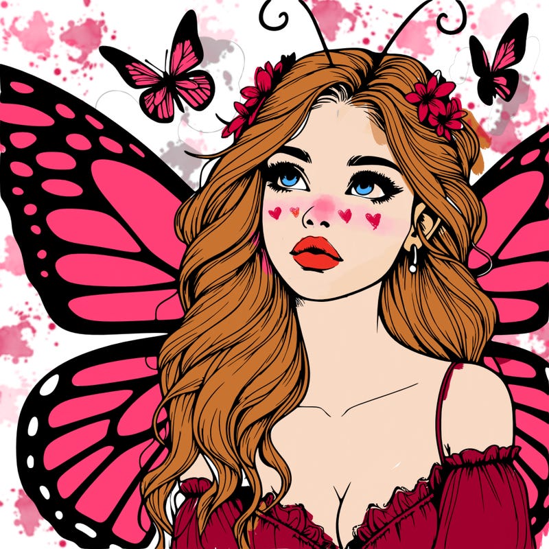 butterfly fairy realistic girl