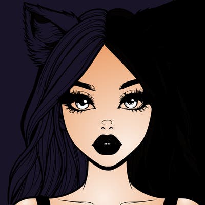 realistic girl with fox ears and realistic lips