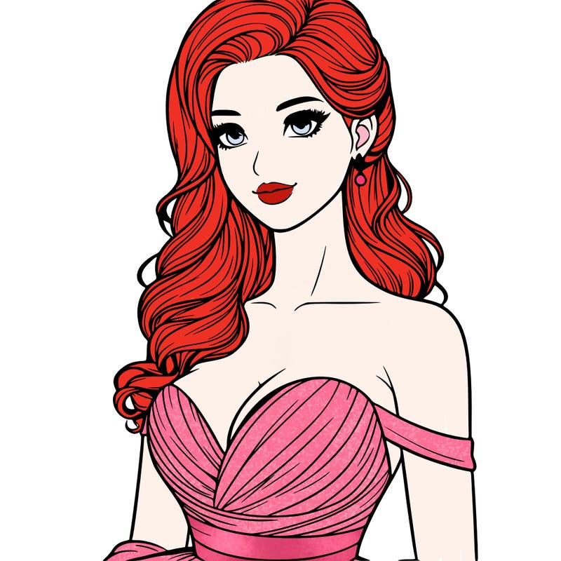 realistic woman in a beautiful dress