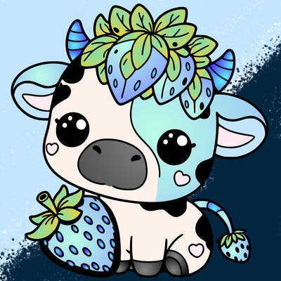 cute strawberry cow