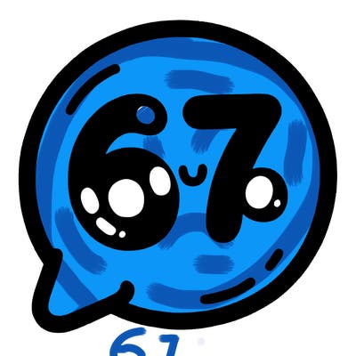 bubble that says 67