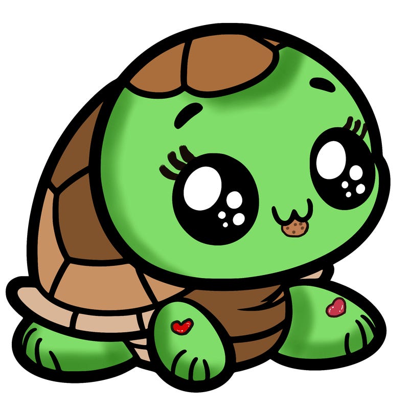 cute little animated turtle