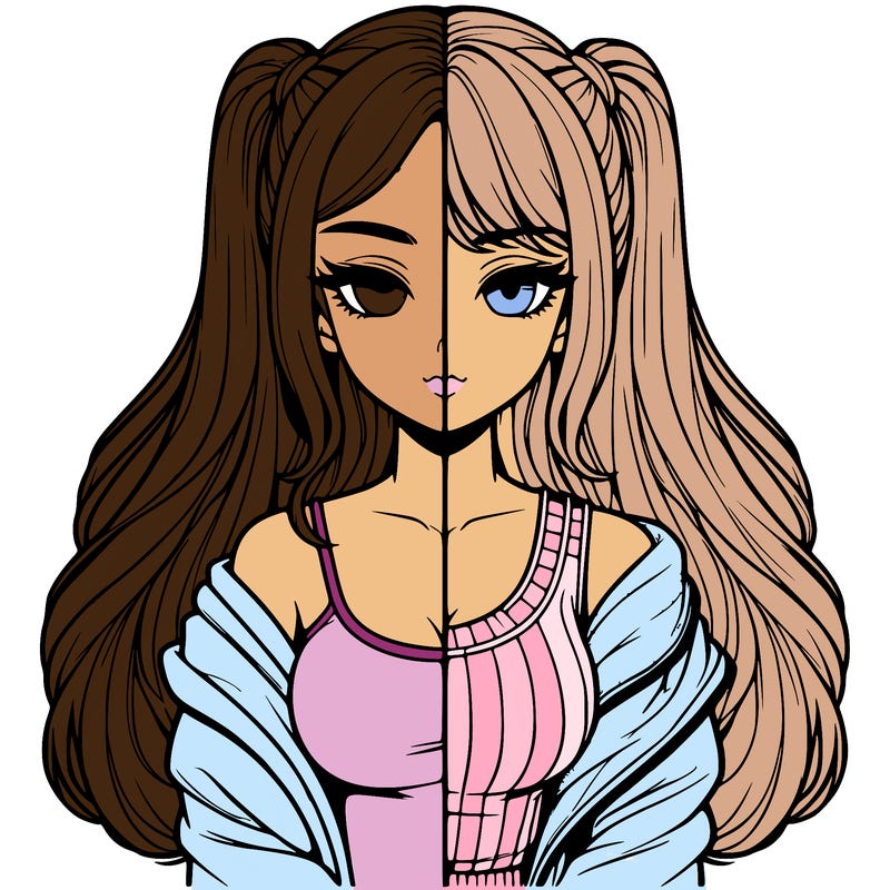 realistic girl split